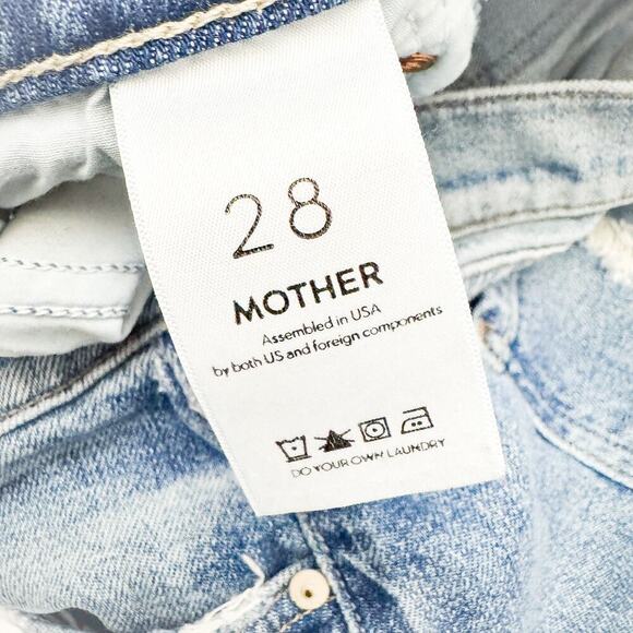 Mother The Dropout Fray Reckless Ripped Raw Hem Denim Jeans SIze 28 - Picture 6 of 10